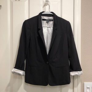 Kensie polka dot silk lined casual blazer